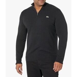 Lacoste Mens Grey Half-Zip Sweater Size‎ 7 Cotton Blend 2XL